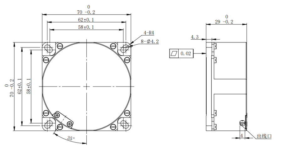 7*7*2.9mm Dimensions Inertial Navigation Gyroscope Fog Gyroscopic Devices Single Axis 300Hz