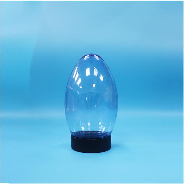 China Unique Egg-Shaped Plastic Candy Popcorn Pistachio Nut Jar Upside Down Screw Cap factory