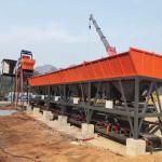 Twin Shaft Continuous Stationary Concrete Batching Plant Machine Skip Type