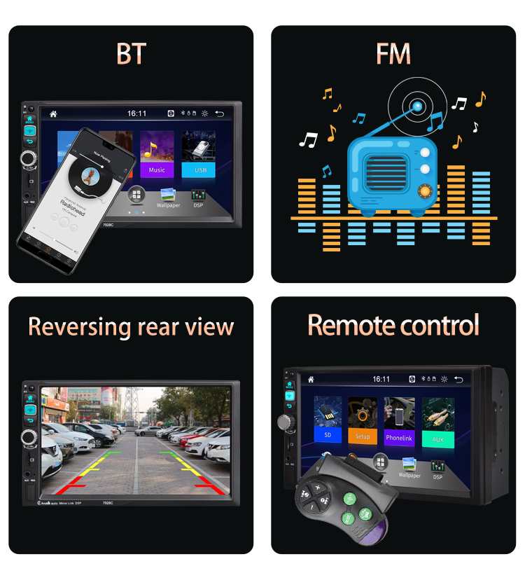 Universal 7 inch 2 Din Android Car Radio GPS Navigation Mirror Link BT FM Car Stereo Auto Electronics Car DVD Player