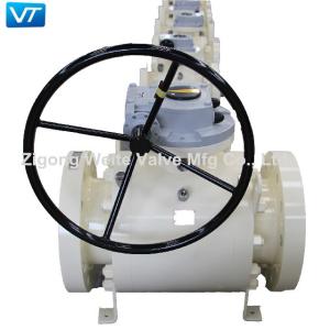 China OEM USA Gear Operated Ball Valve Flanged Ends White Color 1.6Mpa-42Mpa factory