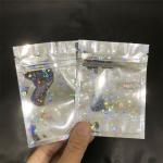 Stand Up Holographic Zipper Packaging Bag Flat Pouches Small Laser Zip Lock