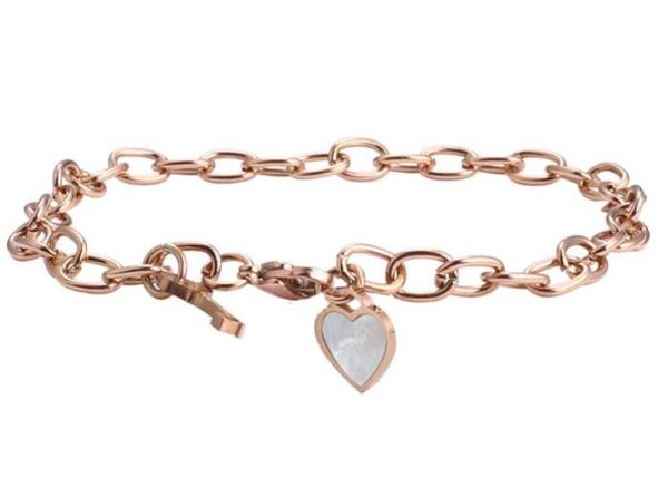 Titanium steel peach heart shell bracelet female vacuum plating 18k gold jewelry