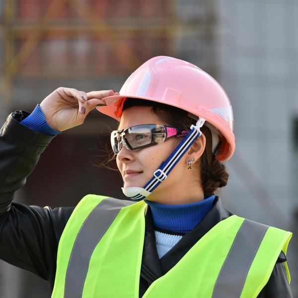 Pink 4/6 Points Construction Site Safety Work Helmet 285mm Workplace Safety