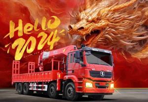 China SHACMAN Shacman F3000 Crane Cargo Truck 8x4 380hp Cargo Box Truck EuroII factory