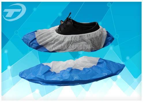 PE Coated SPP Disposable Shoe Covers Slip Resistant 42 X 16cm