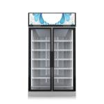 Air Cooling Upright 2 Glass Door Display Chiller 800L Digital Temperature