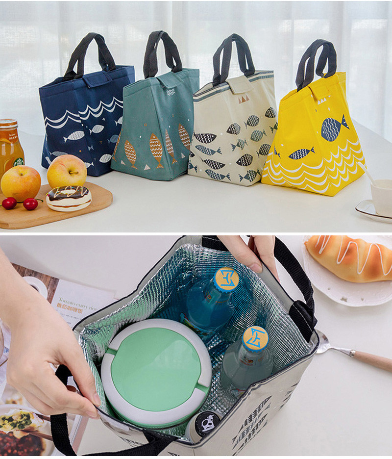 Japanese Pattern Women Insulated Lunch Cooler Bags