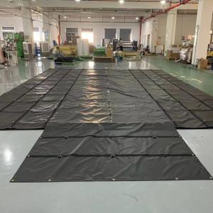 China Black PVC Tarpaulin Fabric Strong Semi Truck Tarpaulin Tarp Lumber Tarps factory
