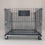 Long Folding 4.8mm Wire Mesh Storage Containers Steel Metal Box Warehouse