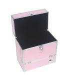 Pink Aluminum Storage Case Record LP 50 Case Empty Interior For DVD/CD