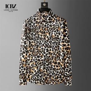 China Stylish Men's Long Sleeve Shirt Casual Cotton Fabric with Letter Print in Large Size factory