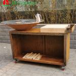 1330*500*1000mm Steel BBQ Grill With Table Wood Charcoal BBQ Grill Weather Proof