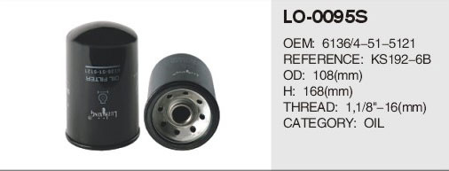 Truck Diesel engine parts fuel filter for komtsu 6136-51-5121