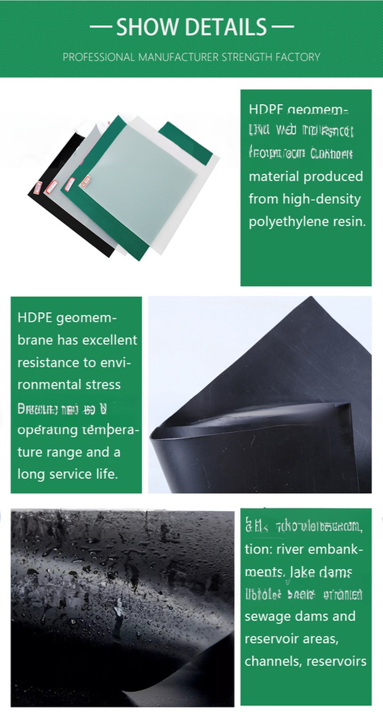 1-6m Width Waterproof Geomembrane Liner for Artificial Pools and Circular Fish Ponds