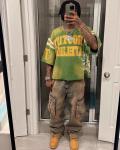 280g Fabric Weight Custom Logo DTG Print Men's Box T-Shirt with Vintage Acid