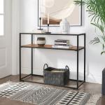 Glass Top Console Table, Industrial Sofa Table, Functional Console Table,