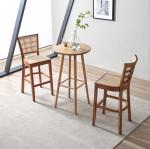 Custom Kitchen Bar Chair Solid Wood Leg Cane Counter Stool 43cm*43cm*109cm