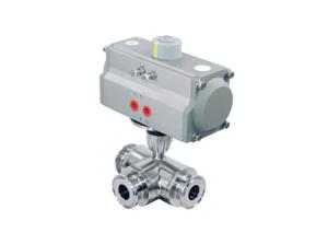 China DIN 3A SMS TP304 Stainless Steel Valves Electric Actuated Tri - Clamp Butterfly Valve factory