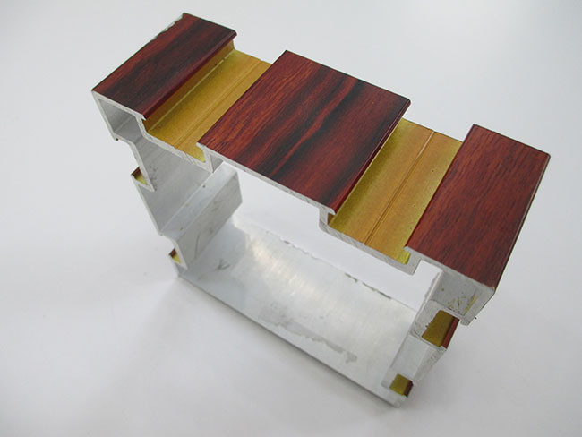 Wood Grain Transfer Column Aluminum Extrusion Profiles For Hotel Decoration