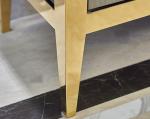 Brass metal frame black finish 4-door console cabinet/media console for hotel