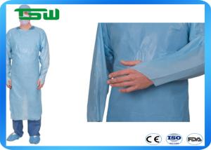 China Non Sterile Disposable CPE Thumb Loop Gown With Long Sleeve factory