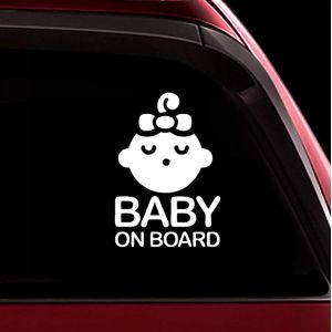 Multifunctional Custom Car Stickers White Cartoon Baby Heat Resistance