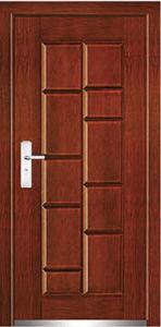 China steel wood security armored door factory