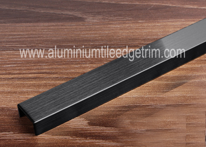 Brushed Stainless Steel Tile Trim , Stainless Steel Border Edge Tile Background Wall Decoration