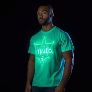 China Custom Printing Cotton Reflective Tight Muscle Fit T Shirt for Men Glow in the Dark factory