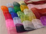 Multicolor Organza Christmas Ribbon , Wide Organza Ribbon For Gifts Packing