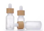 Empty Essential Oil Bamboo Cap 30ml Glass Dropper Bottle Transparent Frosted