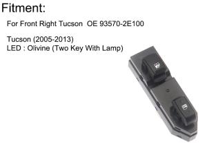 China Tucson Hyundai Electric Window Switch Two Keys LED Multi Purpose factory