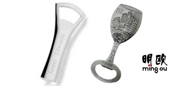 Silver Plating Logo Beer Bottle Openers For Promotion , Custom Design