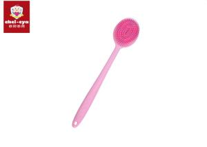 China Silicone Material Back Scrubber Bath Body Brush Cleaning Shower Soft Long Handle factory