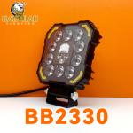 Square Red Yellow White Flashing Dual Color Motorcycle LED Headlight Car Work