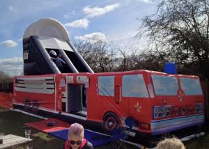 China Car Commercial Inflatable Slide , Red giant inflatable water slide for adult factory