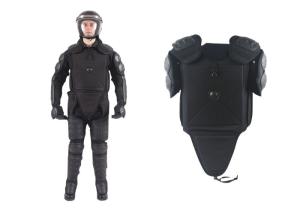 China All Black Police Anti Riot Suit With T Baton / Military Riot Control Kit factory