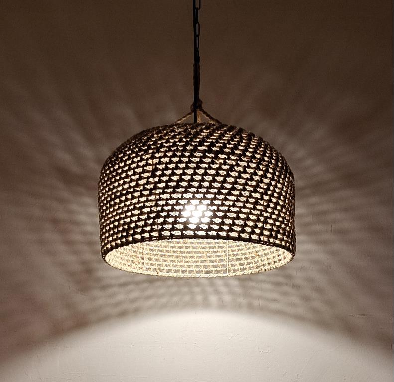 3500K Creative Rattan Pendant Light Switch Control For Living Room