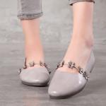 S058 New leather Mori women's flat-bottomed original handmade small flowers