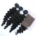wholesale 8A grade cheap 3 parting lace closure brazilian virgin hair bundles