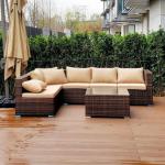 Rattan Lounge Sofa Set Outdoor Garden Patio Furniture Waterproof Sunproof