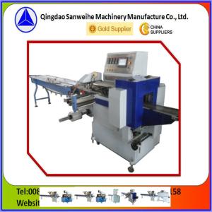 China 3.6KW Blue Horizontal Flow Wrap Machine Wider Film Reciprocating Packaging Machine factory