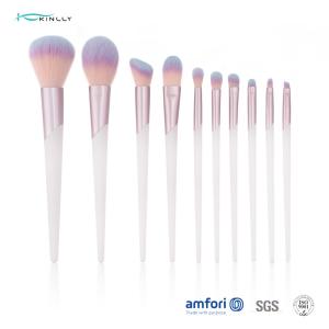 China Beveling Aluminium Ferrule Plastic Makeup Brushes factory