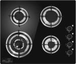 Durable Four Burner Gas Cooker Hob Built In Installation Black Tempered Glass