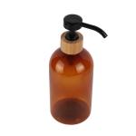 Long Nozzle Bamboo Lotion Pump Bottle 200ml 300ml 500ml Cosmetic PET Bottle