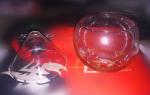 Caviar sea food cooler glass server with high quality glass material and logo