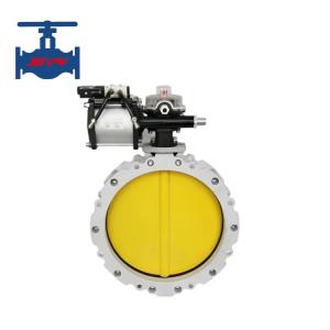 China Double Flange Single Flange Manual And Pneumatic Powder Use Butterfly Valve factory