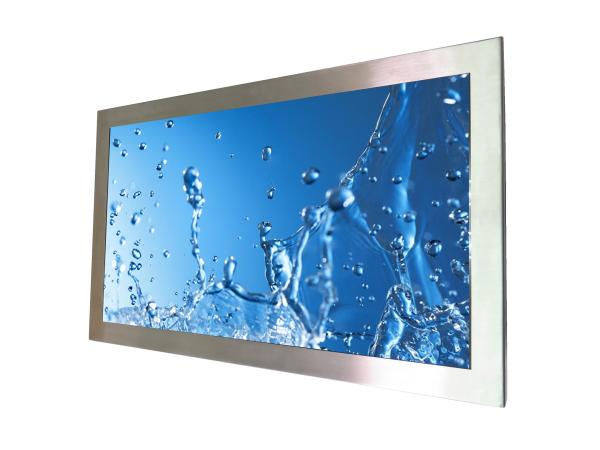 Waterproof Sunlight Readable LCD Monitor Stainless Steel 1000 Nits 27 Inch Touch