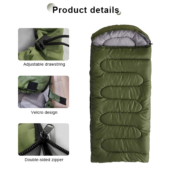 Warm Weather Sleeping Bag Comfortable Rectangle Sleeping Bag With Hood